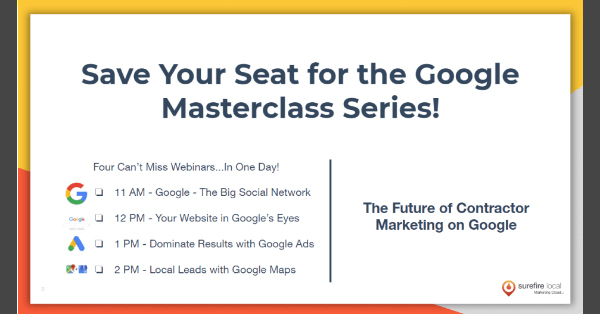 Save Your Seat for the Google Masterclass Series on November 29th