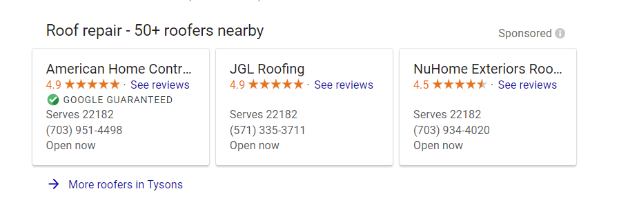 Home Contractor Local Service Ads by Google