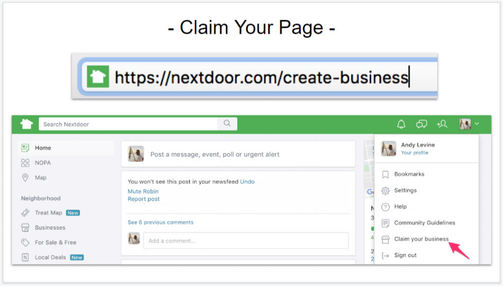 Claiming Your Nextdoor Business Page