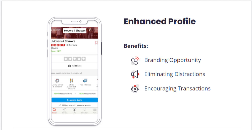 Yelp Marketing Strategy - Enhanced Profile Benefits