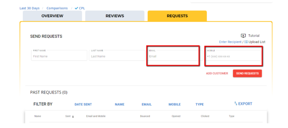 Sending Review Request with Surefire Local Marketing Platform